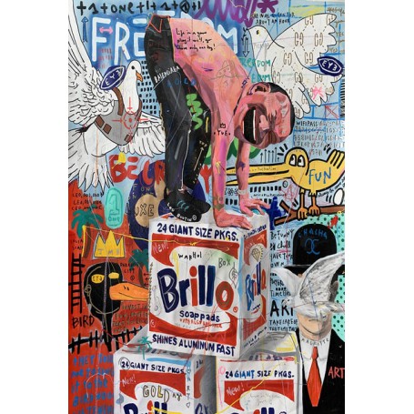 Graffiti Mona Lisa Monopoly Street Art Canvas Print Painting Abstract Figure Wall Picture Living Room Home Decoration Poster
