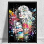 Abstract Graffiti Art Monroe And Herben Famous Person Watercolour Canvas Painting On Wall Decor Street Art Prints Poster Picture