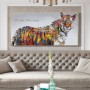 The Palette Large Size Animal Oil Painting Handmade Canvas Creative Painting on Canvas Pictures PaintingTiger Painting Cat Graph