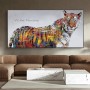 The Palette Large Size Animal Oil Painting Handmade Canvas Creative Painting on Canvas Pictures PaintingTiger Painting Cat Graph