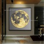 New Modern Gray Yellow Round Moon Wall Painting Hand Painted On Canvas Wall Picture For Living Room Home Decor Gift