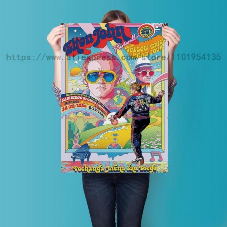 Elton John Classic Rock Star Band poster Decorative Canvas Posters Room Bar Cafe Decor Gift Print Art Wall Paintings