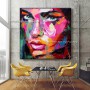Francoise Nielly Women Face Oil painting Graffiti Knife Portrait Colorful Modern Handmade Wall Pictures Art Room Decoration