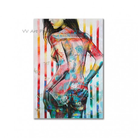 Nude Woman 100% Handpainted Portrait Oil Painting On Canvas Figure Oil Painting Home Palette Wall Decor Colorful Mural Picture