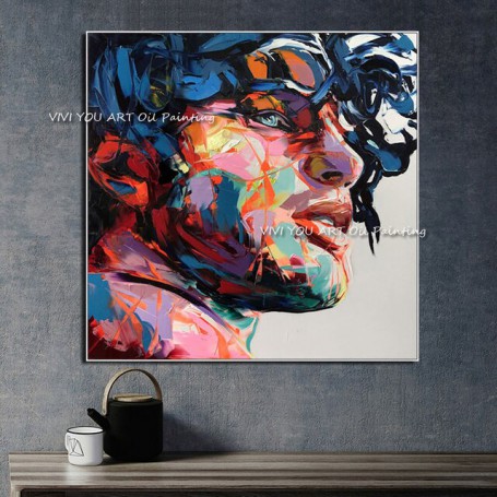 Francoise Nielly Handmade Painting Palette knife Face oil painting wall art pictures for living room home caudro decoracion