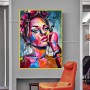 100% Hand-painted Abstract Cute Women Face Oil painting Portraits Best Quality Modern On Canvas Pictures Wall Art Pictures