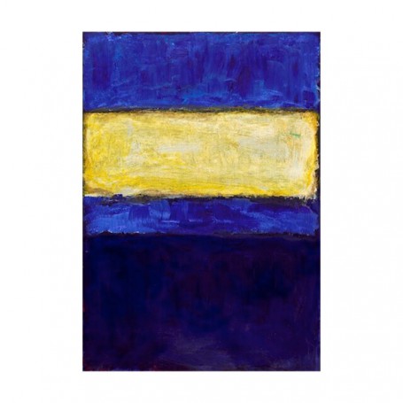 Famous Artist Mark Rothko Abstract Hand Painted Bright Color Blue and Yellow Oil Painting on Canvas Modern Art for Home Decor