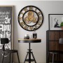 Large wall clock handmade retro wooden 3D wall clock creative wall clock decorative gear wall clock fashion trend