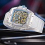 Luxury men's watch onola plastic transparent hollow full automatic mechanical watches men waterproof clock