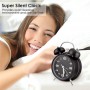 4 Inch Twin Bell Loud Alarm Clock Metal Frame 3D Dial with Backlight Battery Operate Desk Table Alarm Clock For Home and Office