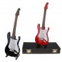 Wooden Musical Instruments Collection Decorative Ornaments Mini Electric Guitar With Support Miniature Model Decoration Gifts