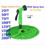 Garden hose magic water hose for watering hose flexible expandable reels + gun car wash connector (EU/US) Blue Green 25-200FT