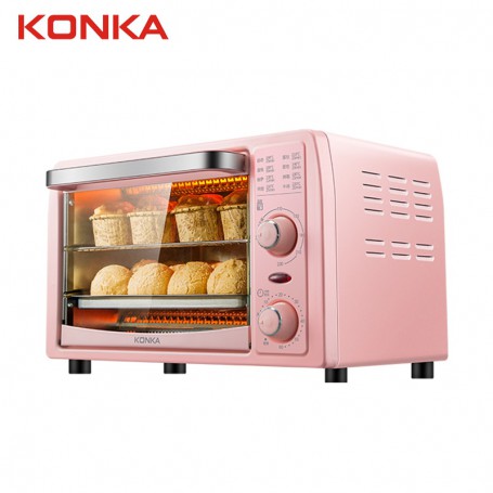 KONKA Electric Baking Oven 13L Pink Kitchen Multifunctional Small Roaster Low Temperature Fermentation Pizza Toaster Fruit Dried