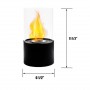 Small Black Bioethanol Fireplace Alcohol Stove Fire Bowl Ethanol Fire Pit Bio Firepit Indoor Outdoor Garden Heating Machine