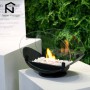 Portable Oval Fireplace Tabletop Fire Bowl Two-Sided Glass 24.5cm High –Clean-Burning Bio Ethanol Ventless Fireplace