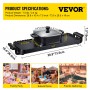VEVOR 2in1 Electric BBQ Pan Grill Hot Pot 2400W Multifunction Home Portable Smokeless Nonstick Detachable Hot Pot Barbecue Plate