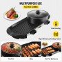 2 in 1 Electric BBQ Pan Grill Hot Pot Portable Smokeless Durable Material Fast Even Heated for Shellfish Vegetables Home