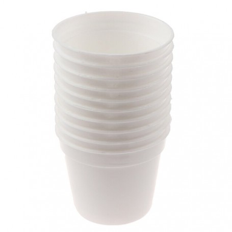 2Colors 10 Pcs Mini Plastic Round Flower Pot Nursery Home Office Decor Green Artificial Refinement Garden Tools