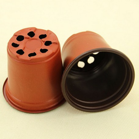 50pcs Plastic Nursery Pot Plant Flower Seedlings Pots Lightweight Two-Tone Flower Plant Container Seed Growing Garden Planters