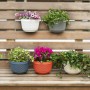 Wall-mounted Flower Pot Imitation Rattan Wall Hanging Flower Plant Pot Semicircular Resin Fence Basket for Balcony Garden Indoor