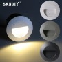 SANDIY Wall Lamps Outdoor Recessed Staircase Light Round Luminaire Waterproof Sconce for Steps Ladder Porch Exterior Lighting 3W