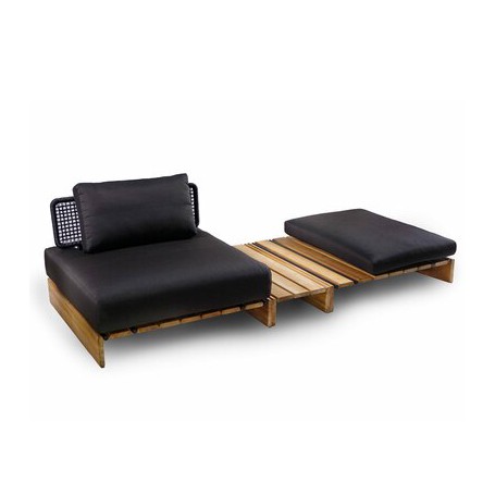 Outdoor Sofa Courtyard Teak Indoor Model Room Villa Hotel Homestay Attic Designer Solid Wood Leisure Furniture  Outdoor Lounger