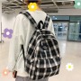 Japanese Plaid Backpack Women Korean Large Capacity Students Schoolbag Campus Stripe Style Fashionable Girls Travel Bag Backpack