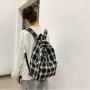 Japanese Plaid Backpack Women Korean Large Capacity Students Schoolbag Campus Stripe Style Fashionable Girls Travel Bag Backpack