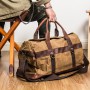 Travel Bag Water Proof Waxed Canvas Leather Men Carry On Large tote Vintage