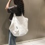 Tote Bag Women Big Capacity Shopping Handbag Simple Lady Shoulder Bag Solid Color Handle Bag Reusable Designer Tote