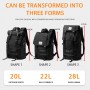 3 in 1 Convertible Styles Waterproof Large Capacity Travel Backpack Men Women Roll Top 15.6 Laptop Backpack Teen Male School Bag