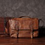Vintage Genuine Leather Messenger Bag men Leather Shoulder Bag Men Crossbody Bag Male Sling Leisure Bag Tote Handbag Brown Grey