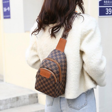 Newly Wax Skin Women Chest Pack Female Sling Bags Crossbody Waterproof Shoulder Casual Pu Leather Messenger Pack