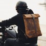Backpack Crazy Horse Leather Designer Men's Travel Backpack Motorcycle Men's Leather School Bag