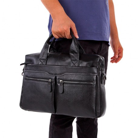 Laptop Bag Large Leather 14" Laptop Messenger Bags Business Men's Travel Bags Shoulder Bags Briefcase