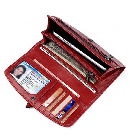 Wallet Women Long Zipper Retro Women Wallet Large Capacity Fashion Female Bag