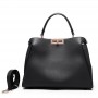 Luxury Women Tote Handbags 100% Genuine Leather Designer Solid Color Shoulder Bag with Strap