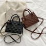 Women Crossbody Bags PU Leather Solid Color Ladies Lattice Embossing Handbags
