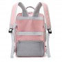 Pink Women Travel Backpack Water Repellent Anti-Theft Stylish Casual Luggage Strap & USB Charging Port