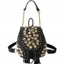 Women Single Shoulder Bag Fashion rivet button bucket chain bag Tassels Backpack