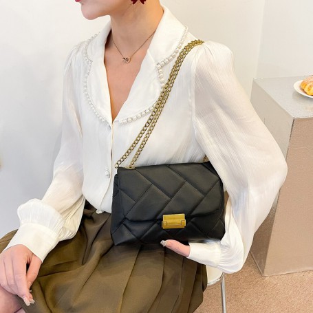 Women Under arm Handbags Fashion Embroidery Thread PU Leather Shoulder Messenger Bags