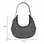 Women Handbag Luxury Diamond Rhinestones Crescent Shoulder Bag