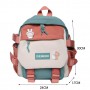 Cartoon Printing Women Backpack Preppy with Pendant Casual Girls Travel Large Capacity
