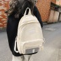 Solid Color Women College Schoolbag Large Capacity Backpack
