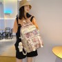 Preppy Style School Bags Fashion Transparent Patchwork Canvas Women Backpack Large Capacity