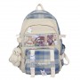 Preppy Style School Bags Fashion Transparent Patchwork Canvas Women Backpack Large Capacity