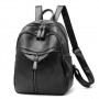 Vintage PU Leather Travel Women Backpack Large Capacity Zipper Rucksack