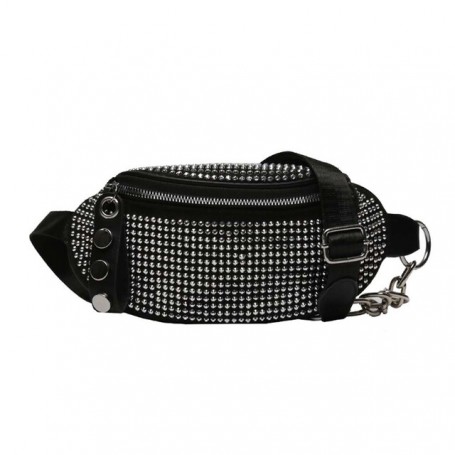Rhinestone Shiny Diamond Fanny Pack Chain Crossbody Belt Bags