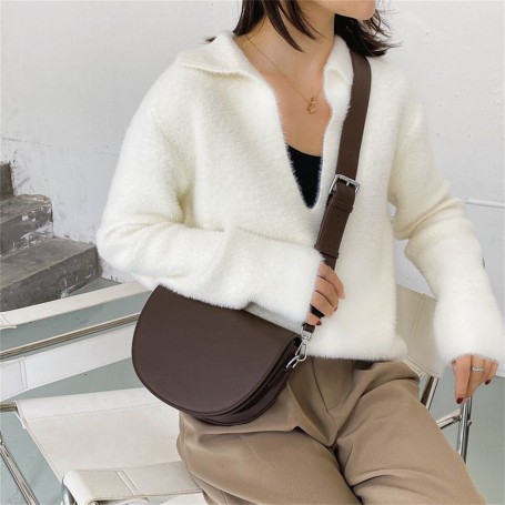 Genuine Retro Saddle Bag High Quality Leather Shoulder Bags for Women