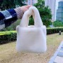 Women Soft Plush Hand Bag Solid Color Faux Fur Small Travel Bag Female Warm Fluffy Tote Bags